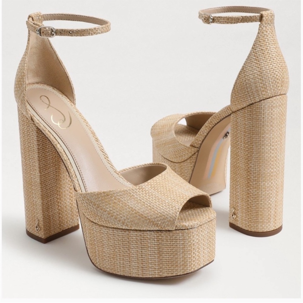 Sam Edelman Kori Tan Platform Sandals with Ankle Strap